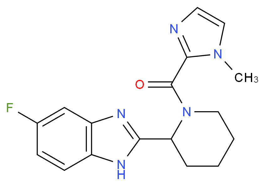 5-fluoro-2-{1-[(1-methyl-1H-imidazol-2-yl)carbonyl]-2-piperidinyl}-1H-benzimidazole_Molecular_structure_CAS_)