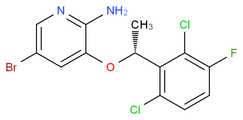 (R)-5-Bromo-3-(1-(2,6-dichloro-3-fluorophenyl)ethoxy)pyridin-2-amine_Molecular_structure_CAS_877399-00-3)