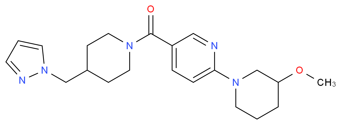 2-(3-methoxy-1-piperidinyl)-5-{[4-(1H-pyrazol-1-ylmethyl)-1-piperidinyl]carbonyl}pyridine_Molecular_structure_CAS_)