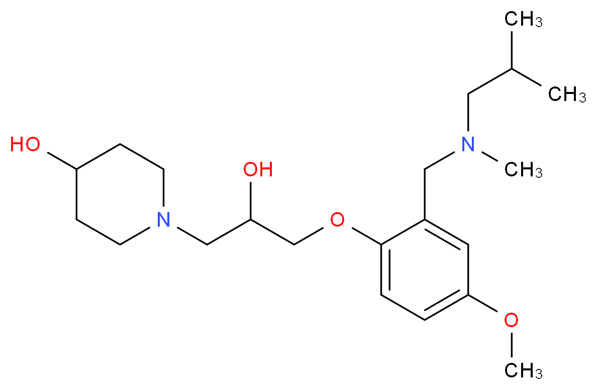 1-[2-hydroxy-3-(2-{[isobutyl(methyl)amino]methyl}-4-methoxyphenoxy)propyl]piperidin-4-ol_Molecular_structure_CAS_)