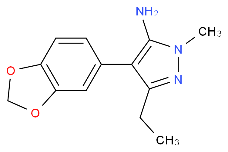 4-(1,3-benzodioxol-5-yl)-3-ethyl-1-methyl-1H-pyrazol-5-amine_Molecular_structure_CAS_)
