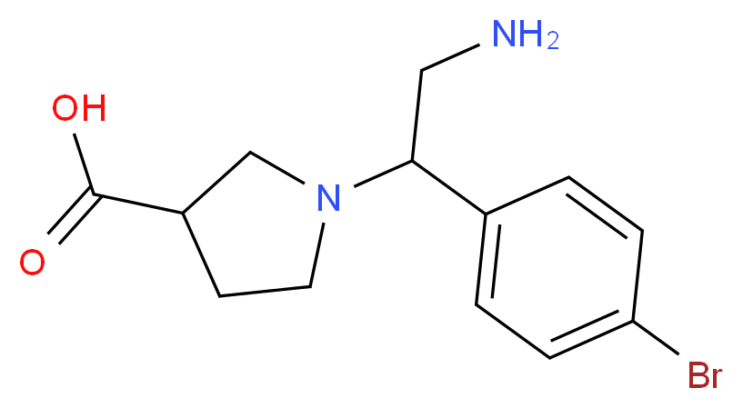 1-[2-AMINO-1-(4-BROMO-PHENYL)-ETHYL]-PYRROLIDINE-3-CARBOXYLIC ACID_Molecular_structure_CAS_886363-99-1)
