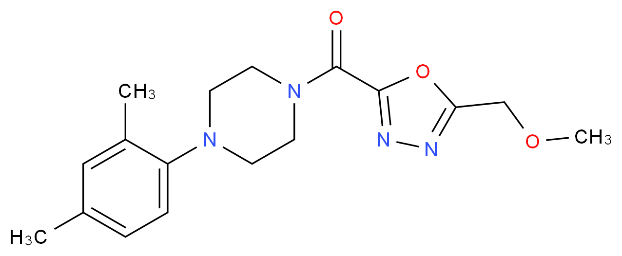 1-(2,4-dimethylphenyl)-4-{[5-(methoxymethyl)-1,3,4-oxadiazol-2-yl]carbonyl}piperazine_Molecular_structure_CAS_)