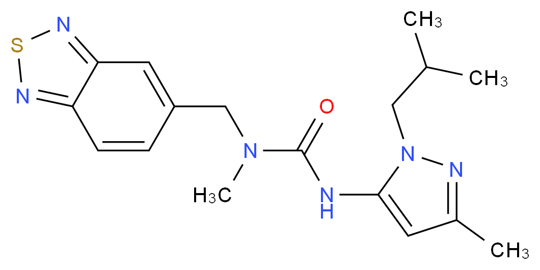 N-(2,1,3-benzothiadiazol-5-ylmethyl)-N'-(1-isobutyl-3-methyl-1H-pyrazol-5-yl)-N-methylurea_Molecular_structure_CAS_)