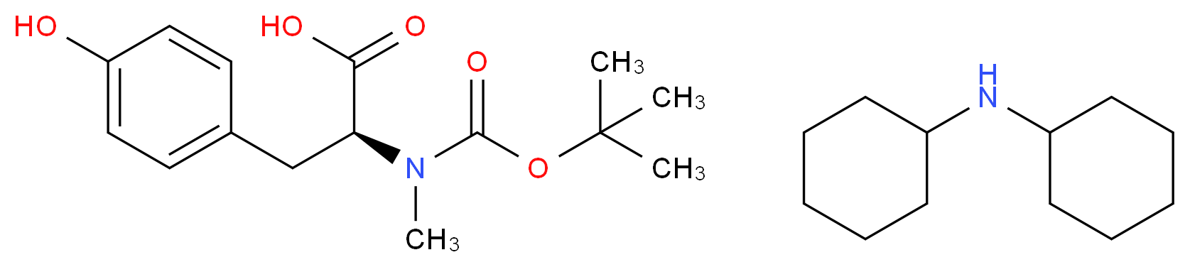Dicyclohexylamine (S)-2-((tert-butoxycarbonyl)(methyl)amino)-3-(4-hydroxyphenyl)propanoate_Molecular_structure_CAS_95105-25-2)