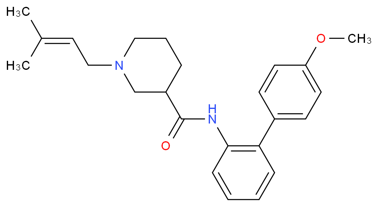N-(4'-methoxy-2-biphenylyl)-1-(3-methyl-2-buten-1-yl)-3-piperidinecarboxamide_Molecular_structure_CAS_)