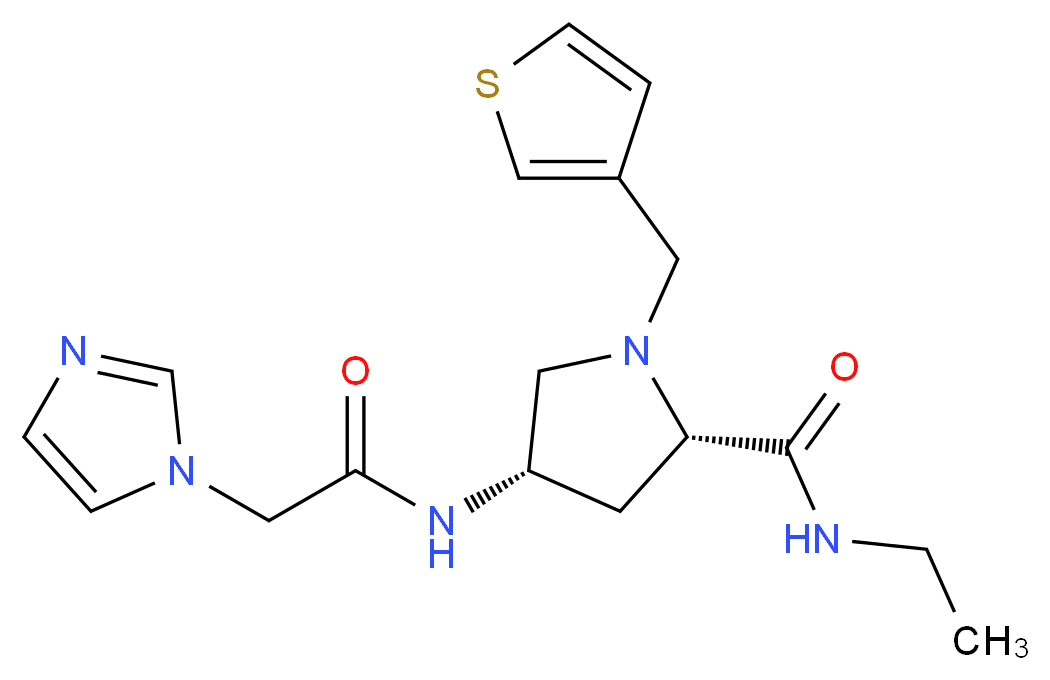 (4S)-N-ethyl-4-[(1H-imidazol-1-ylacetyl)amino]-1-(3-thienylmethyl)-L-prolinamide_Molecular_structure_CAS_)