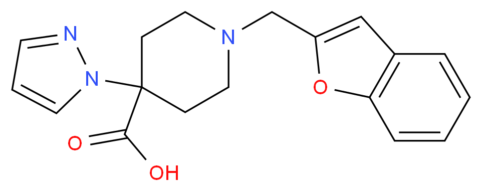1-(1-benzofuran-2-ylmethyl)-4-(1H-pyrazol-1-yl)piperidine-4-carboxylic acid_Molecular_structure_CAS_)