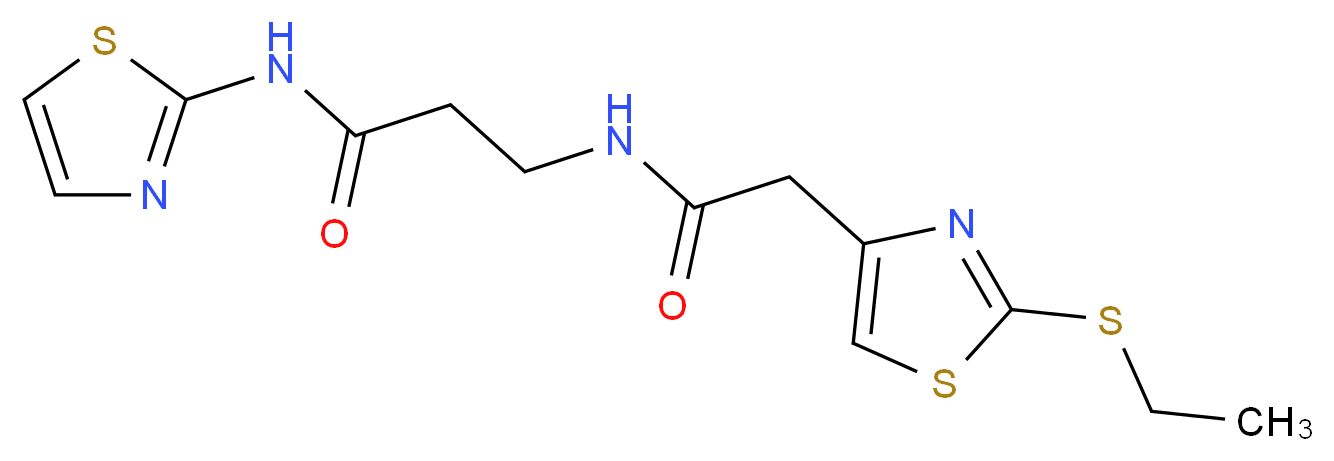 3-({[2-(ethylthio)-1,3-thiazol-4-yl]acetyl}amino)-N-1,3-thiazol-2-ylpropanamide_Molecular_structure_CAS_)