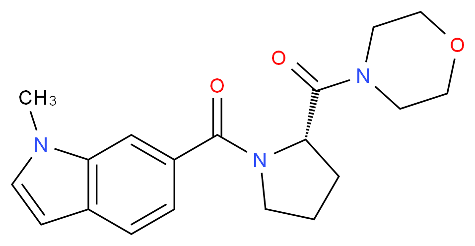 1-methyl-6-{[(2S)-2-(4-morpholinylcarbonyl)-1-pyrrolidinyl]carbonyl}-1H-indole (non-preferred name)_Molecular_structure_CAS_)
