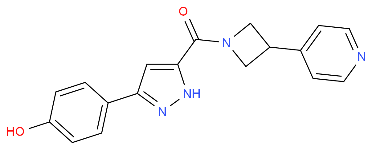 4-(5-{[3-(4-pyridinyl)-1-azetidinyl]carbonyl}-1H-pyrazol-3-yl)phenol_Molecular_structure_CAS_)