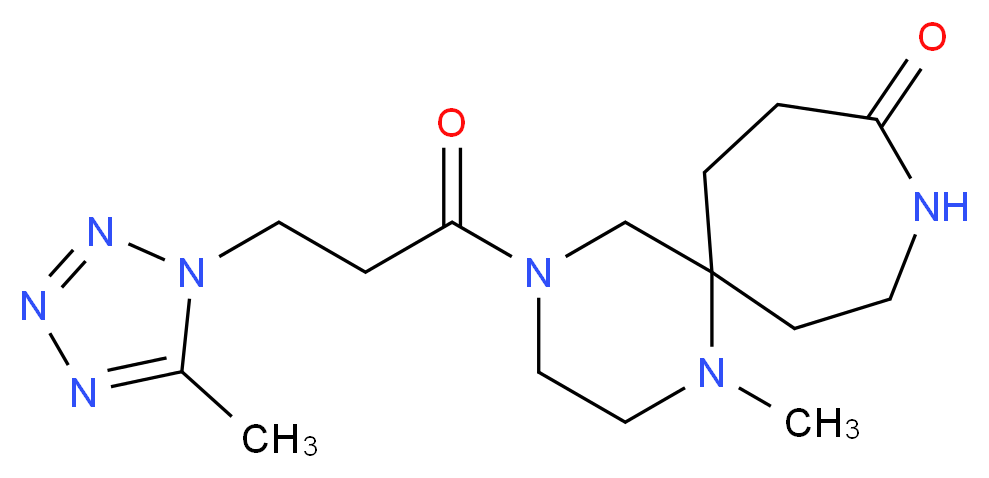 1-methyl-4-[3-(5-methyl-1H-tetrazol-1-yl)propanoyl]-1,4,9-triazaspiro[5.6]dodecan-10-one_Molecular_structure_CAS_)