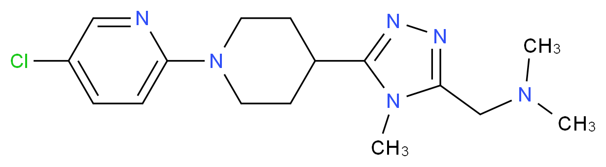 ({5-[1-(5-chloropyridin-2-yl)piperidin-4-yl]-4-methyl-4H-1,2,4-triazol-3-yl}methyl)dimethylamine_Molecular_structure_CAS_)