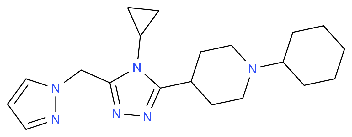 1-cyclohexyl-4-[4-cyclopropyl-5-(1H-pyrazol-1-ylmethyl)-4H-1,2,4-triazol-3-yl]piperidine_Molecular_structure_CAS_)