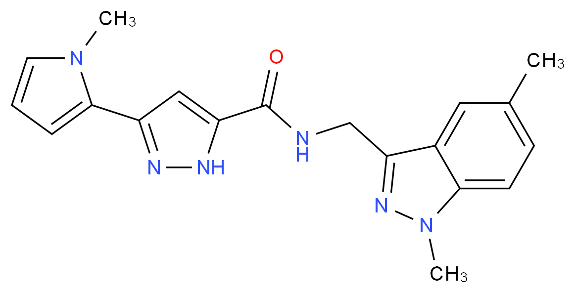 N-[(1,5-dimethyl-1H-indazol-3-yl)methyl]-3-(1-methyl-1H-pyrrol-2-yl)-1H-pyrazole-5-carboxamide_Molecular_structure_CAS_)