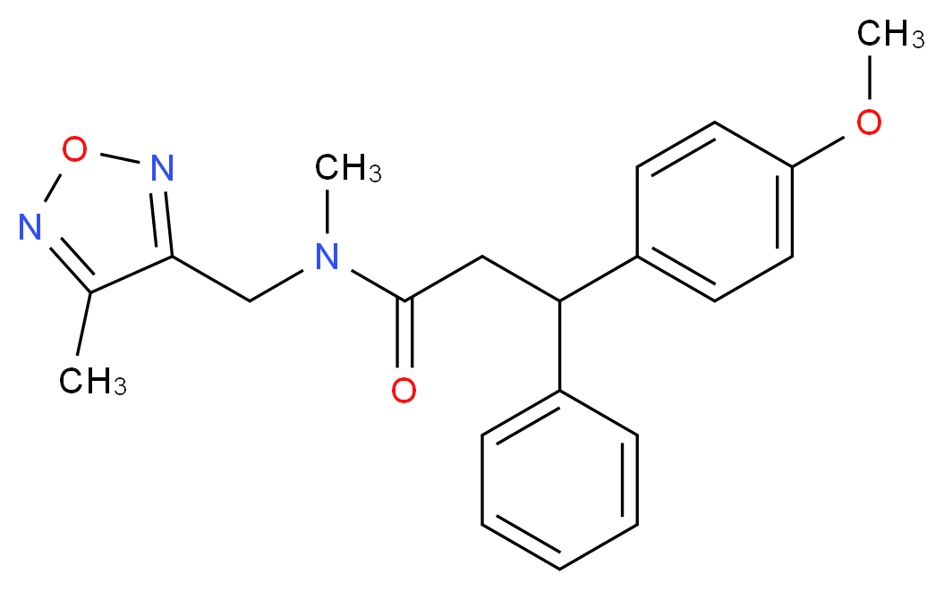 3-(4-methoxyphenyl)-N-methyl-N-[(4-methyl-1,2,5-oxadiazol-3-yl)methyl]-3-phenylpropanamide_Molecular_structure_CAS_)