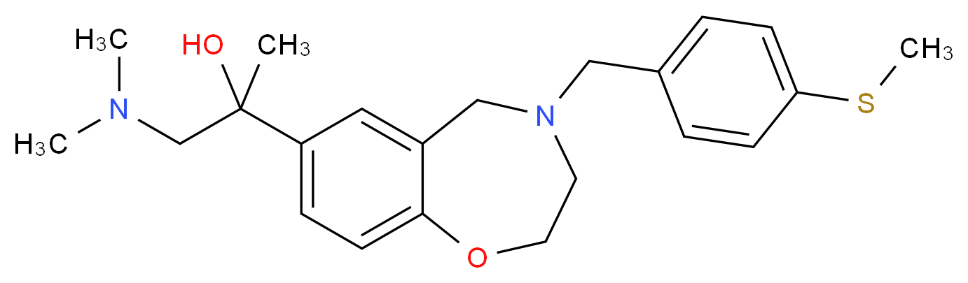 1-(dimethylamino)-2-{4-[4-(methylthio)benzyl]-2,3,4,5-tetrahydro-1,4-benzoxazepin-7-yl}-2-propanol_Molecular_structure_CAS_)