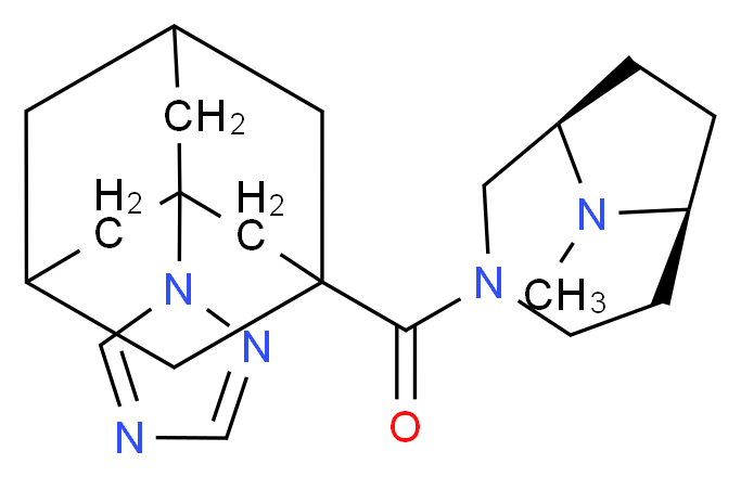 (1R*,6S*)-9-methyl-3-{[3-(1H-1,2,4-triazol-1-yl)-1-adamantyl]carbonyl}-3,9-diazabicyclo[4.2.1]nonane_Molecular_structure_CAS_)