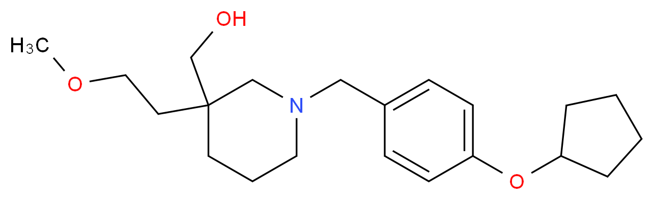[1-[4-(cyclopentyloxy)benzyl]-3-(2-methoxyethyl)-3-piperidinyl]methanol_Molecular_structure_CAS_)