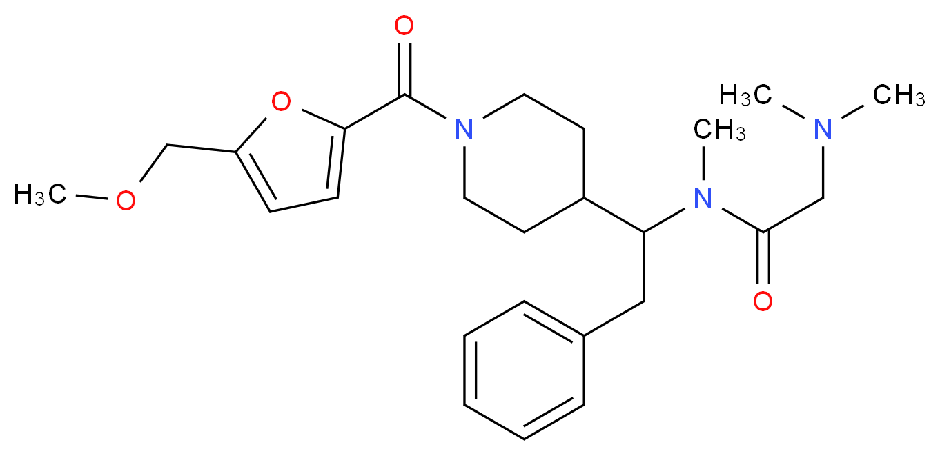 N~1~-(1-{1-[5-(methoxymethyl)-2-furoyl]-4-piperidinyl}-2-phenylethyl)-N~1~,N~2~,N~2~-trimethylglycinamide_Molecular_structure_CAS_)