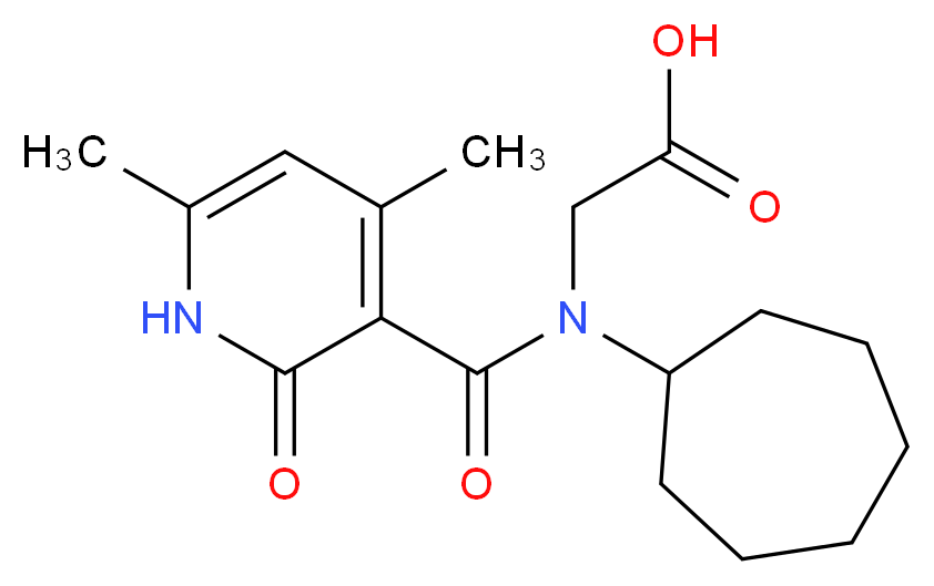 N-cycloheptyl-N-[(4,6-dimethyl-2-oxo-1,2-dihydro-3-pyridinyl)carbonyl]glycine_Molecular_structure_CAS_)