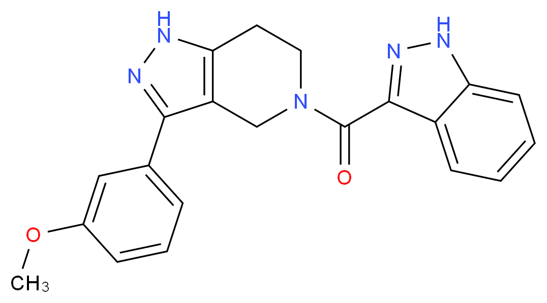 5-(1H-indazol-3-ylcarbonyl)-3-(3-methoxyphenyl)-4,5,6,7-tetrahydro-1H-pyrazolo[4,3-c]pyridine_Molecular_structure_CAS_)