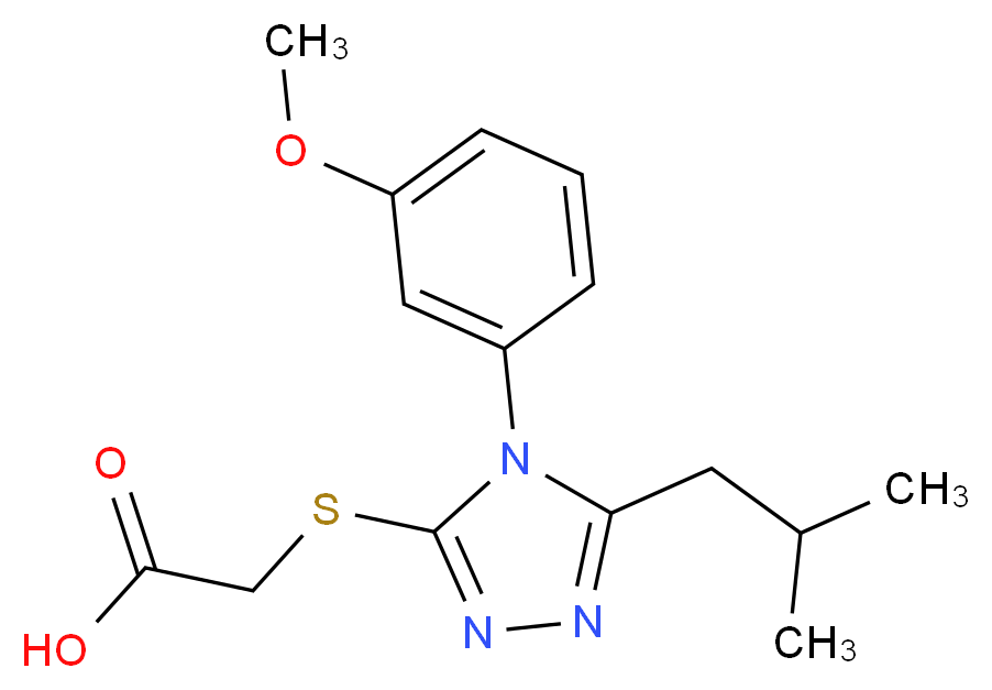 {[5-isobutyl-4-(3-methoxyphenyl)-4H-1,2,4-triazol-3-yl]thio}acetic acid_Molecular_structure_CAS_)