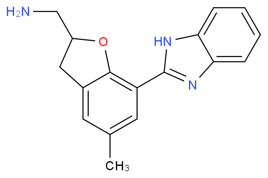 1-[7-(1H-benzimidazol-2-yl)-5-methyl-2,3-dihydro-1-benzofuran-2-yl]methanamine_Molecular_structure_CAS_)