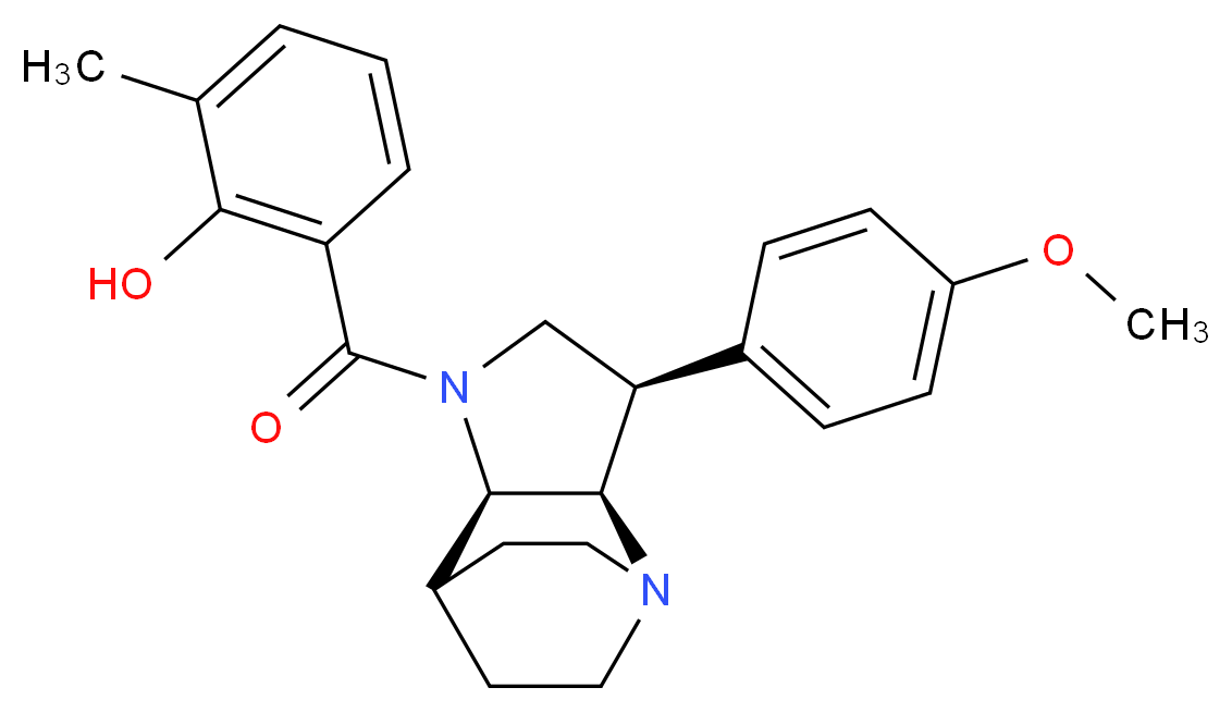 2-{[(3R*,3aR*,7aR*)-3-(4-methoxyphenyl)hexahydro-4,7-ethanopyrrolo[3,2-b]pyridin-1(2H)-yl]carbonyl}-6-methylphenol_Molecular_structure_CAS_)