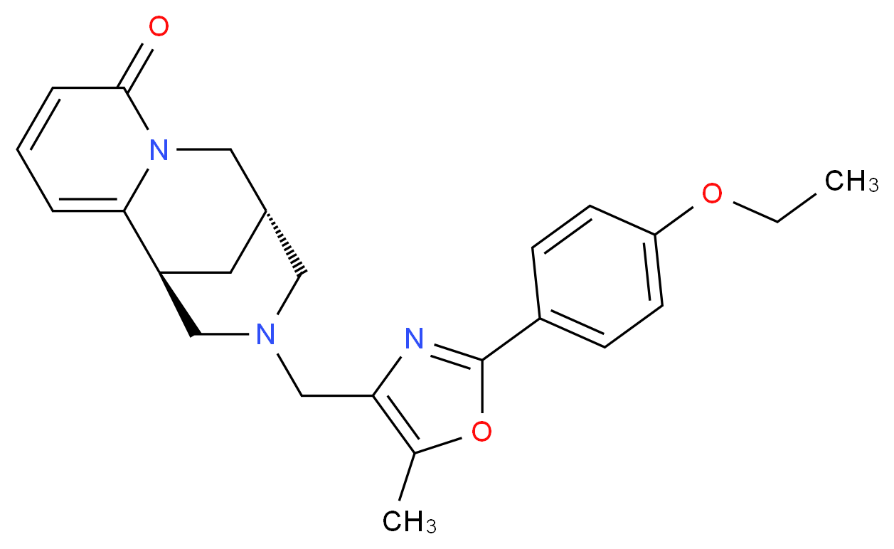 (1S,9R)-11-{[2-(4-ethoxyphenyl)-5-methyl-1,3-oxazol-4-yl]methyl}-7,11-diazatricyclo[7.3.1.0~2,7~]trideca-2,4-dien-6-one_Molecular_structure_CAS_)