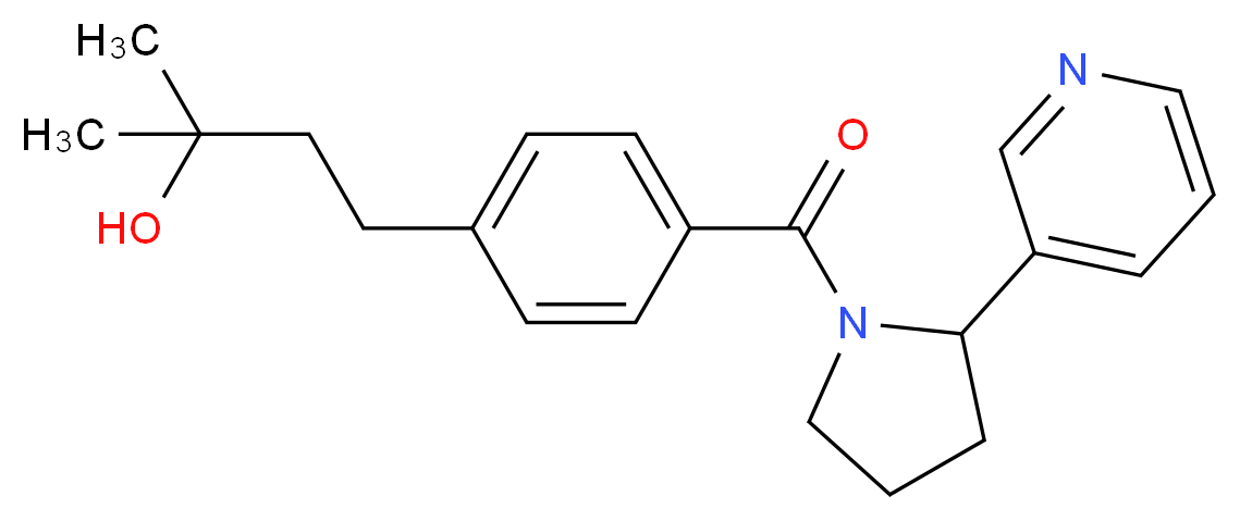 2-methyl-4-(4-{[2-(3-pyridinyl)-1-pyrrolidinyl]carbonyl}phenyl)-2-butanol_Molecular_structure_CAS_)