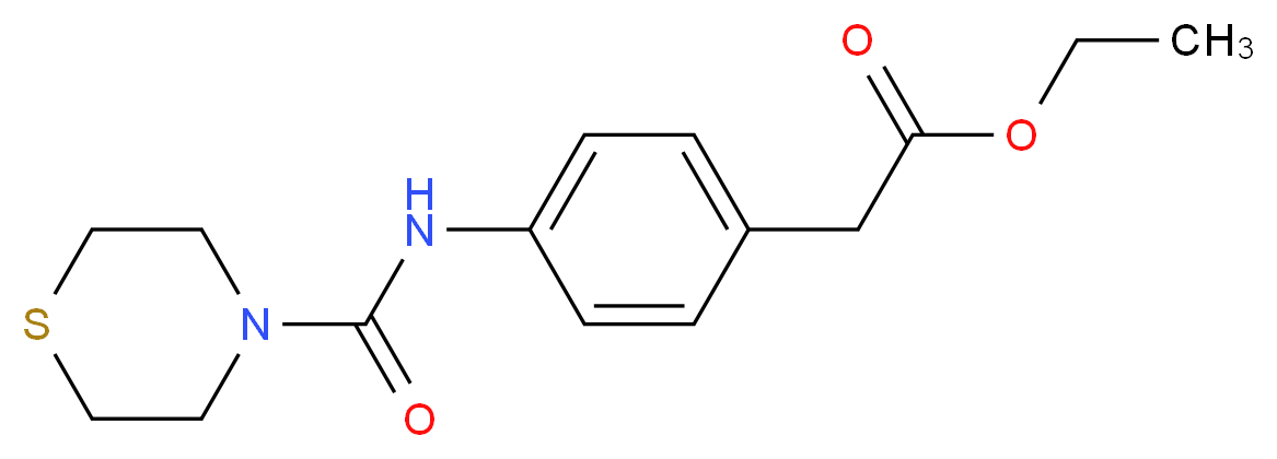 ethyl {4-[(thiomorpholin-4-ylcarbonyl)amino]phenyl}acetate_Molecular_structure_CAS_)