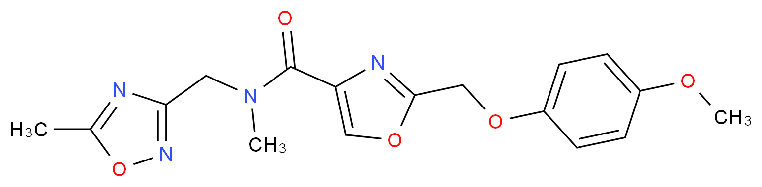 2-[(4-methoxyphenoxy)methyl]-N-methyl-N-[(5-methyl-1,2,4-oxadiazol-3-yl)methyl]-1,3-oxazole-4-carboxamide_Molecular_structure_CAS_)