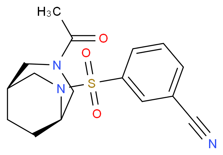 3-{[(1S*,5R*)-3-acetyl-3,6-diazabicyclo[3.2.2]non-6-yl]sulfonyl}benzonitrile_Molecular_structure_CAS_)