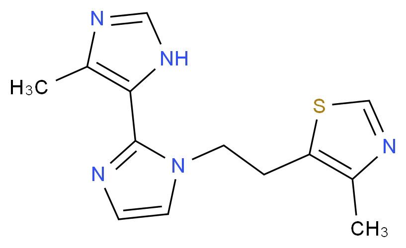 5'-methyl-1-[2-(4-methyl-1,3-thiazol-5-yl)ethyl]-1H,3'H-2,4'-biimidazole_Molecular_structure_CAS_)