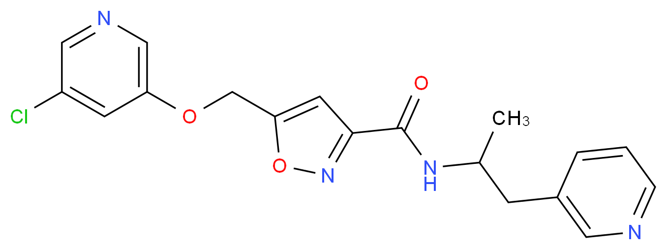 5-{[(5-chloro-3-pyridinyl)oxy]methyl}-N-[1-methyl-2-(3-pyridinyl)ethyl]-3-isoxazolecarboxamide_Molecular_structure_CAS_)