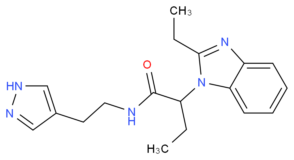 2-(2-ethyl-1H-benzimidazol-1-yl)-N-[2-(1H-pyrazol-4-yl)ethyl]butanamide_Molecular_structure_CAS_)