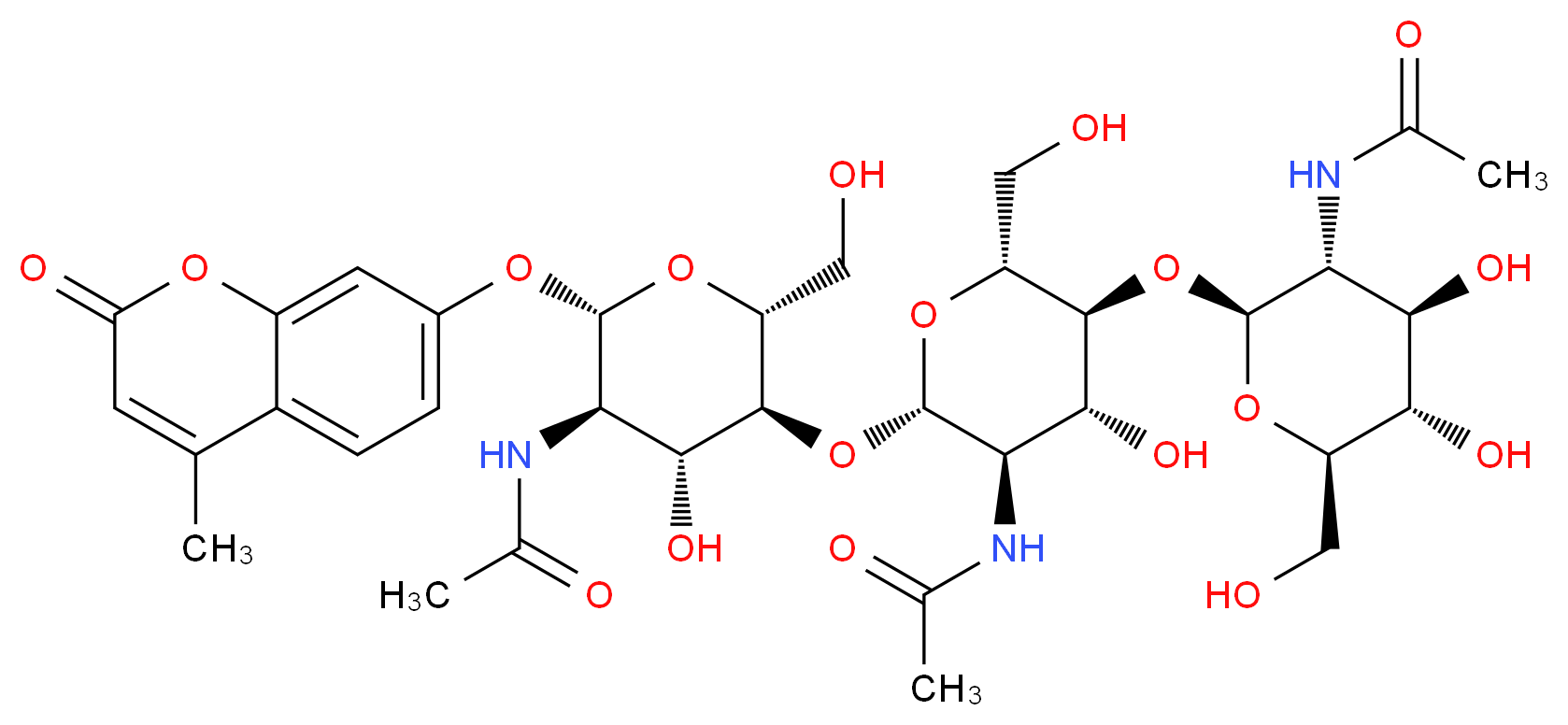 4-Methylumbelliferyl β-D-N,N′,N′′-triacetylchitotrioside_Molecular_structure_CAS_53643-13-3)