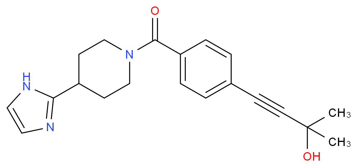4-(4-{[4-(1H-imidazol-2-yl)-1-piperidinyl]carbonyl}phenyl)-2-methyl-3-butyn-2-ol_Molecular_structure_CAS_)