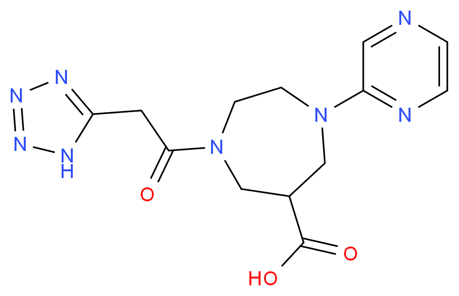 1-pyrazin-2-yl-4-(1H-tetrazol-5-ylacetyl)-1,4-diazepane-6-carboxylic acid_Molecular_structure_CAS_)