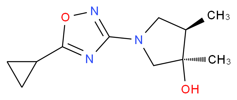 (3R*,4R*)-1-(5-cyclopropyl-1,2,4-oxadiazol-3-yl)-3,4-dimethyl-3-pyrrolidinol_Molecular_structure_CAS_)
