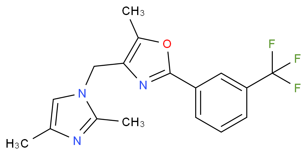 4-[(2,4-dimethyl-1H-imidazol-1-yl)methyl]-5-methyl-2-[3-(trifluoromethyl)phenyl]-1,3-oxazole_Molecular_structure_CAS_)