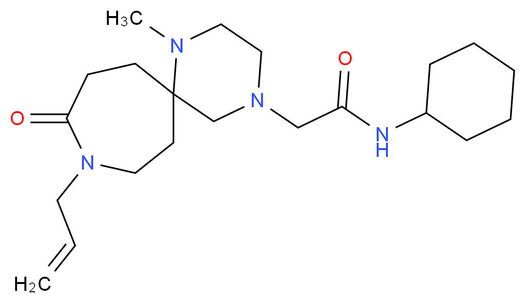 2-(9-allyl-1-methyl-10-oxo-1,4,9-triazaspiro[5.6]dodec-4-yl)-N-cyclohexylacetamide_Molecular_structure_CAS_)