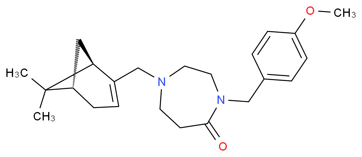 1-{[(1R,5S)-6,6-dimethylbicyclo[3.1.1]hept-2-en-2-yl]methyl}-4-(4-methoxybenzyl)-1,4-diazepan-5-one_Molecular_structure_CAS_)