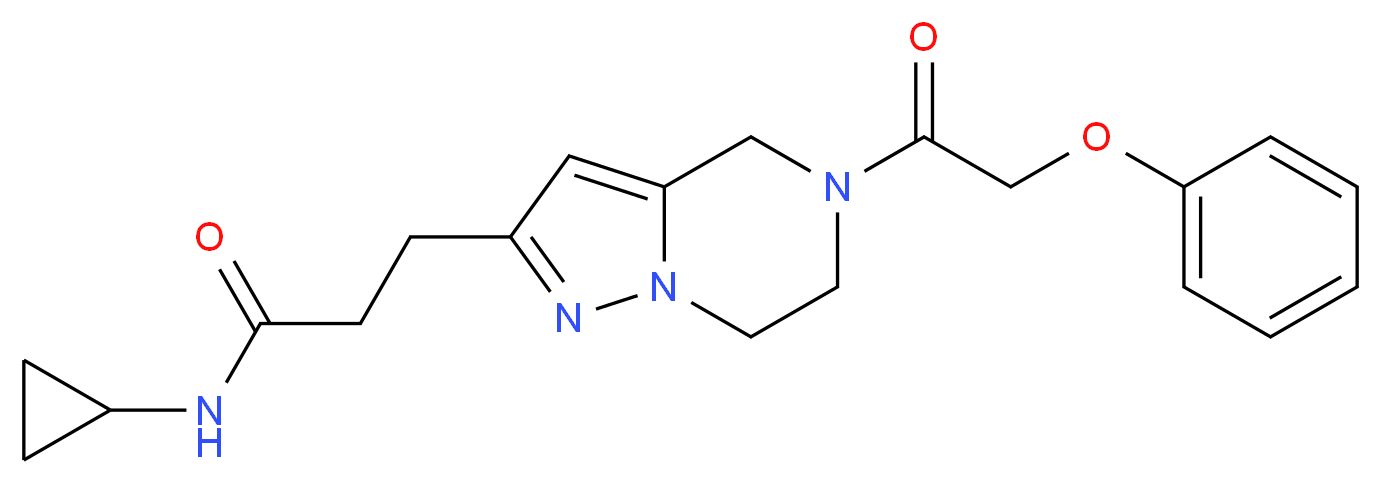 N-cyclopropyl-3-[5-(phenoxyacetyl)-4,5,6,7-tetrahydropyrazolo[1,5-a]pyrazin-2-yl]propanamide_Molecular_structure_CAS_)