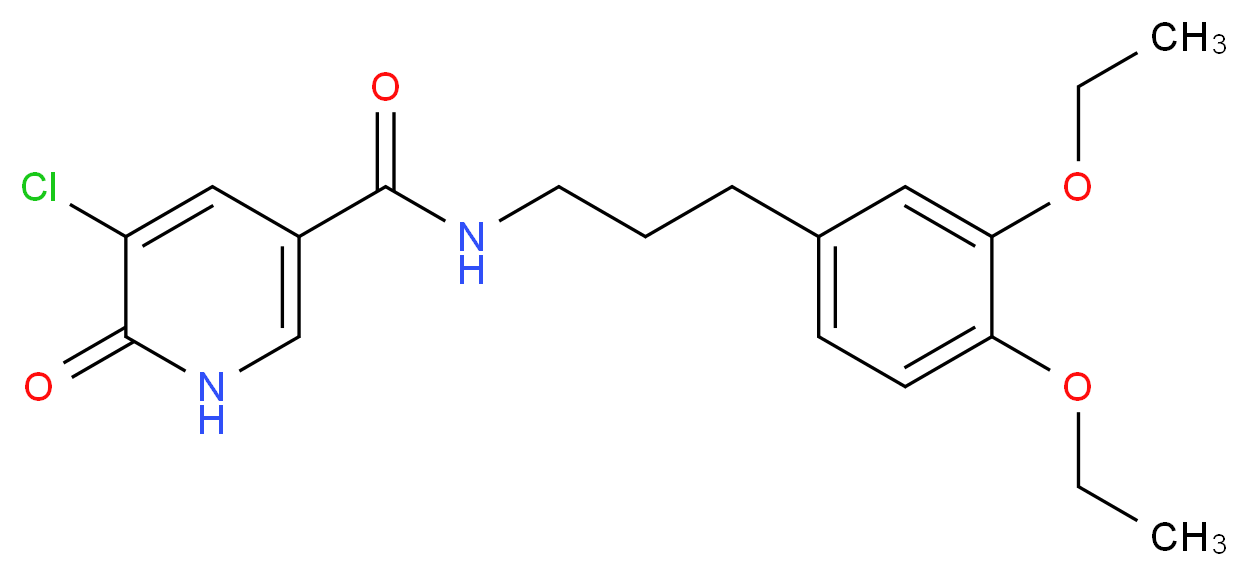 5-chloro-N-[3-(3,4-diethoxyphenyl)propyl]-6-oxo-1,6-dihydropyridine-3-carboxamide_Molecular_structure_CAS_)