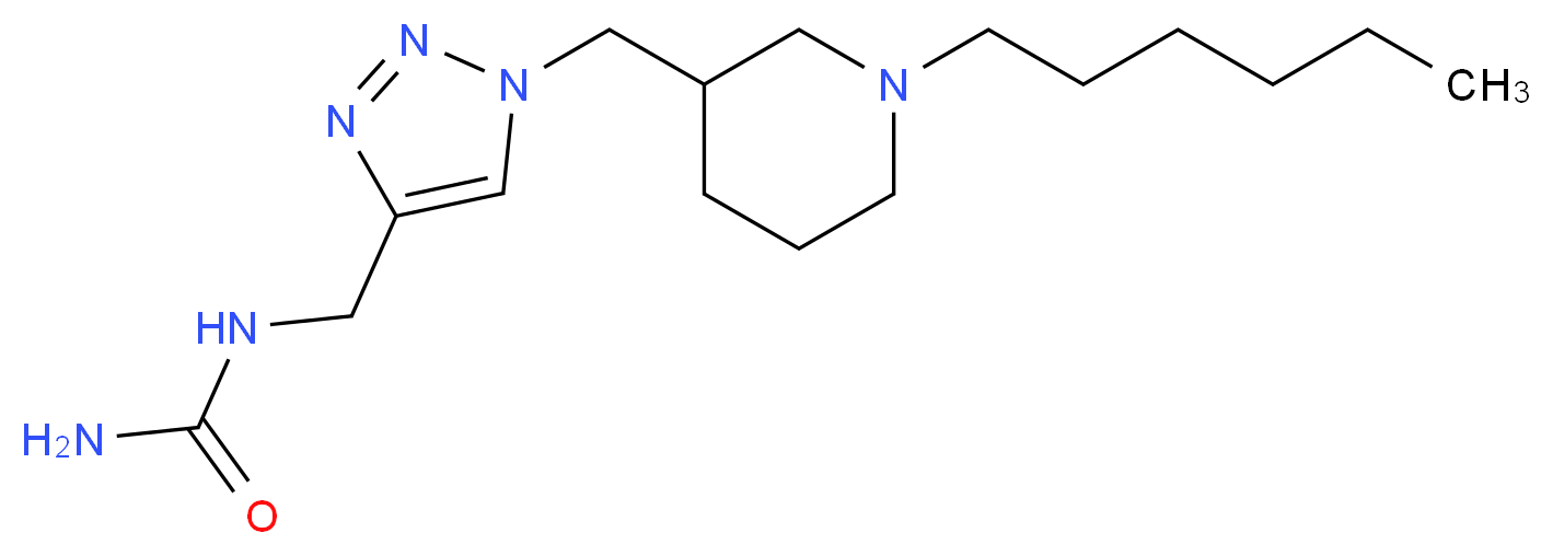 N-({1-[(1-hexylpiperidin-3-yl)methyl]-1H-1,2,3-triazol-4-yl}methyl)urea_Molecular_structure_CAS_)