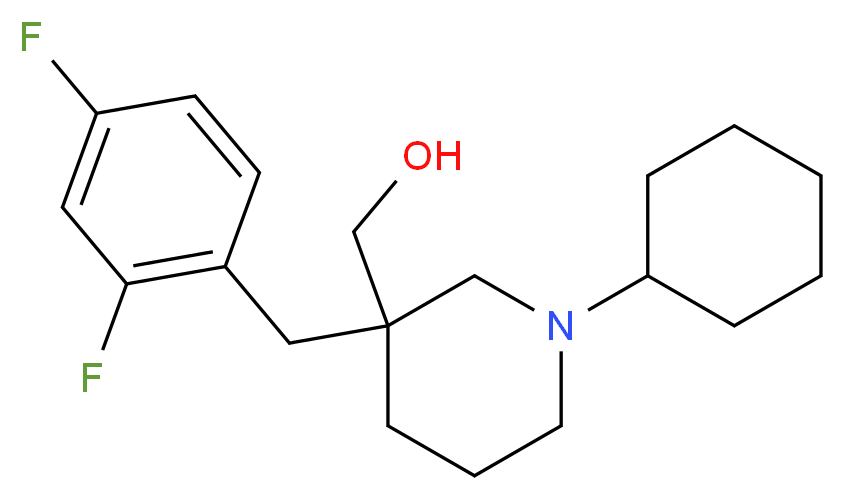 [1-cyclohexyl-3-(2,4-difluorobenzyl)-3-piperidinyl]methanol_Molecular_structure_CAS_)