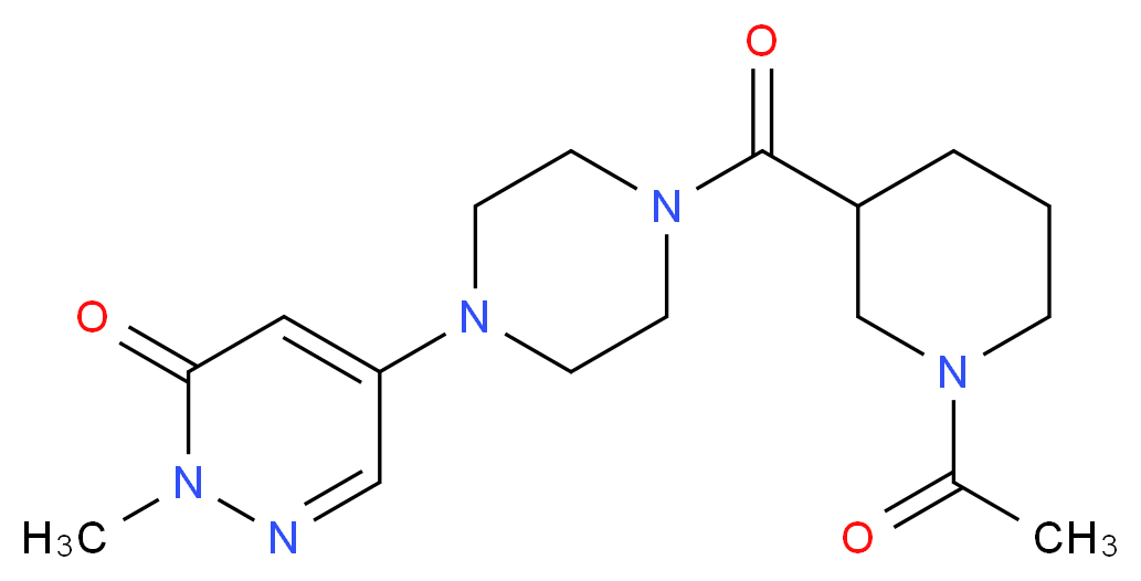 5-{4-[(1-acetyl-3-piperidinyl)carbonyl]-1-piperazinyl}-2-methyl-3(2H)-pyridazinone_Molecular_structure_CAS_)