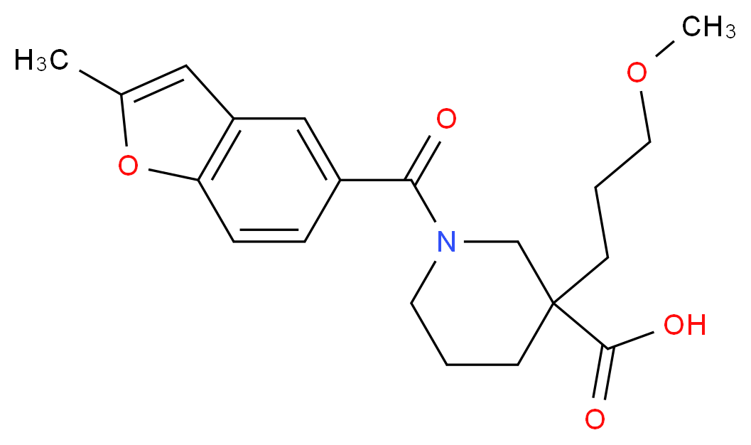 3-(3-methoxypropyl)-1-[(2-methyl-1-benzofuran-5-yl)carbonyl]piperidine-3-carboxylic acid_Molecular_structure_CAS_)